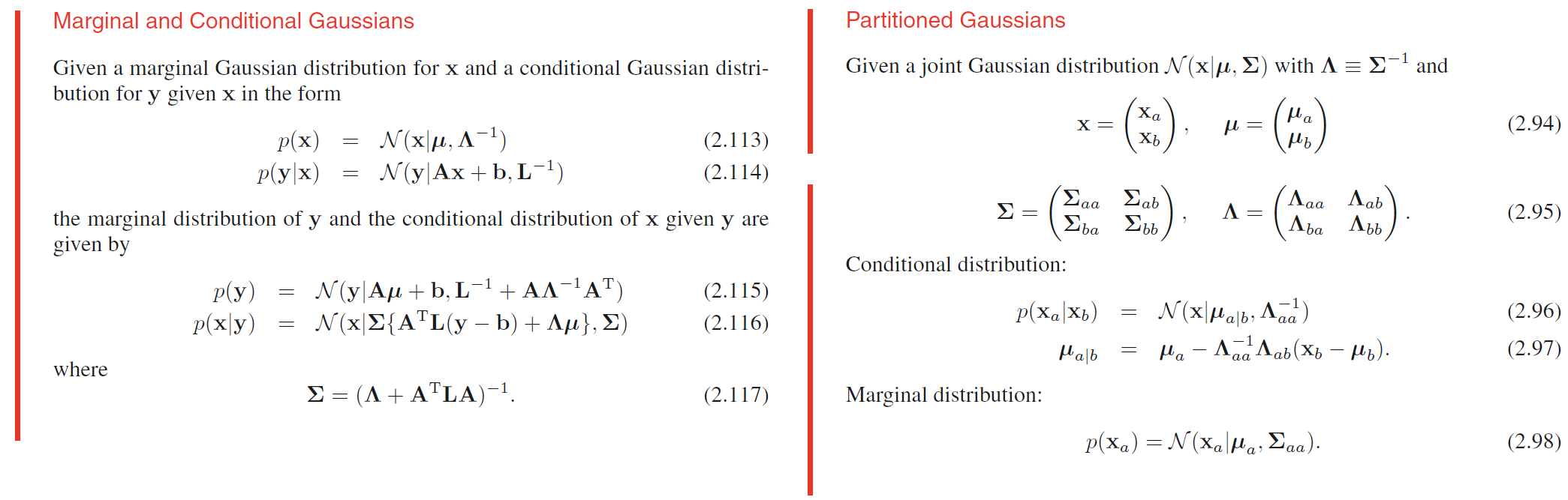 marginal-conditional Gaussian distribution